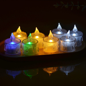 Creative 3Dเปลวไฟจริงเทียน<span class=keywords><strong>LED</strong></span>ส่องสว่างโปร่งใสPVC FlamelessบรรยากาศTear Lightเทียนสําหรับงานแต่งงานตกแต่งโรแมนติก - Product Image 2