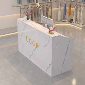 <span class=keywords><strong>Comptoir</strong></span> de réception commercial en bois durable pour magasin de vêtements, salon de beauté, salon de coiffure - Design moderne minimaliste, démontable - Product Image 6