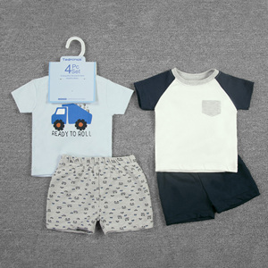 Tedmimak <span class=keywords><strong>Abbigliamento</strong></span> per neonati <span class=keywords><strong>12</strong></span> <span class=keywords><strong>mesi</strong></span> Set di <span class=keywords><strong>abbigliamento</strong></span> estivo in cotone traspirante casual con stampa animalier a maniche corte, 4 pezzi - Product Image 2
