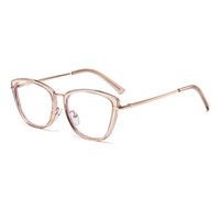 95290 Nouvelles lunettes anti-lumière bleue à monture métallique TR90, design œil-de-chat artistique et tendance, verres AC pour femmes adultes
