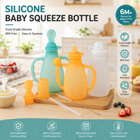 Nouveauté : Bouteille d'eau en silicone de qualité alimentaire sans BPA, sac de conservation du lait maternel réutilisable, pochettes souples en silicone pour aliments pour bébés