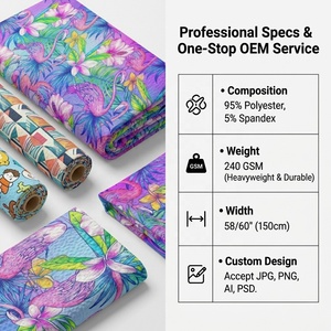 Tissu tricoté Liverpool extensible dans les 4 sens, ultra doux, imprimé numérique personnalisé, sans MOQ, vendu au mètre pour nœuds - Product Image 2