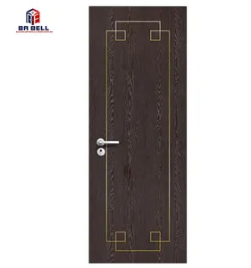 2020 estilo italiano de mármol gris textura de piedra puerta de metal de oro de tira de puerta interior puerta proveedor de China
