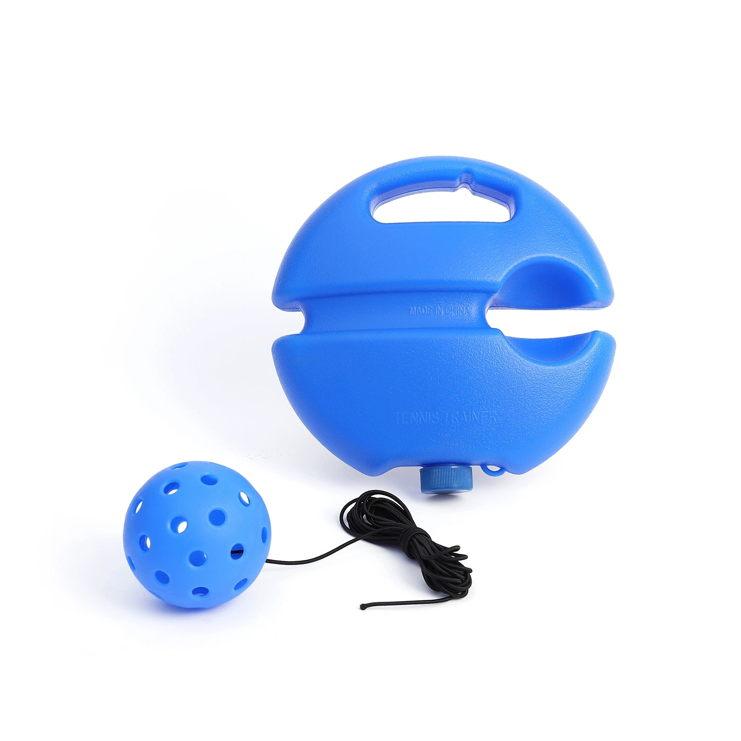 Hot Selling Quality Tennis Trainer Colorful Pickleball Upgraded Helper with Portable Blue Rubber Base and Weighted Rebound Rope