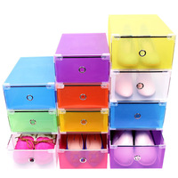 Boîte de rangement de chaussures en plastique empilable, conteneur pour organiser les chaussures pour hommes et femmes