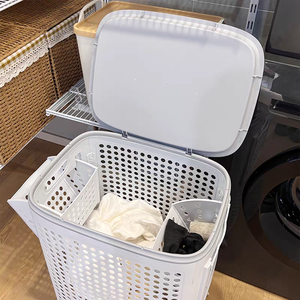 Cesta de Almacenamiento Plegable de Gran Capacidad, con Ruedas, Ecológica, de Plástico, para <span class=keywords><strong>Ropa</strong></span> <span class=keywords><strong>Sucia</strong></span>, Tipo Vertical, para <span class=keywords><strong>Baño</strong></span> o <span class=keywords><strong>Armario</strong></span> - Product Image 6