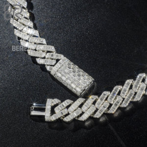 Envío rápido 18MM 18 ''VVS Moissanite collar de eslabones cubanos 925 CADENA DE moissanita de plata esterlina cadena de eslabones cubanos - Product Image 2