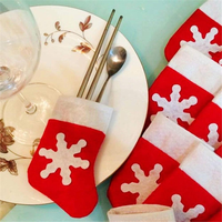 Mini chaussettes de Noël rouges personnalisées vaisselle de fête décoration feutre mini bas de Noël