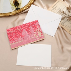 Invitations de mariage en vente directe, invitations haut de gamme, cartes d'invitation de style européen embossées et estampées à l'or de haute qualité - Product Image 6