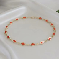 Bracelet chaîne et maillons de luxe pour femme en or 18 carats avec émail radiant et pierres naturelles, idéal pour mariage ou cadeau de fête