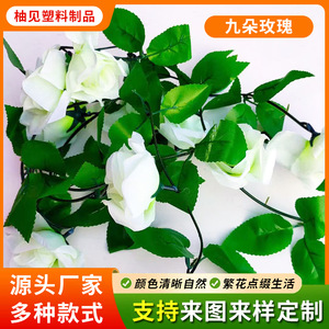 Guirlandes de roses artificielles en soie, décoration murale, décoration de mariage et de fêtes, bouquet en plastique, style médiéval - Product Image 5