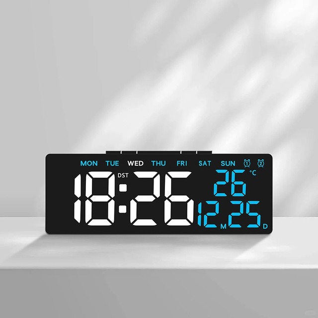 Huayang Popular Digital Clock 6668 LED Display with Date Week Temperature Dual Alarm USB Output Timer for Bedroom