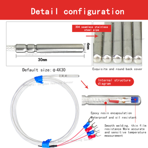 <strong>PT100</strong> Platinum Resistance <strong>Temperature</strong> Sensor Waterproof <strong>Temperature</strong> Probe -50~200 - Product Image 2
