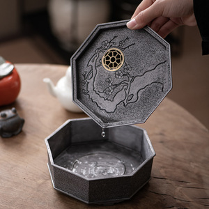 Old Tin Teapot Stand Gewu Bafang Octagonal With Lid Water Storage For Kung Fu <b>Tea</b> <b>Set</b> - Product Image 1