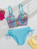 Ensemble bikini deux pièces taille haute push-up pour femme, grande taille, personnalisé OEM/ODM, pour l'été, avec contrôle du ventre - Maillot de bain enveloppant