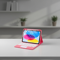Étui intelligent pour tablette iPad 10 avec clavier, coque rabattable en PU
