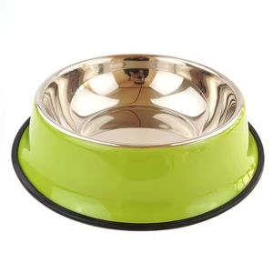 Renkli Baskılı Paslanmaz Çelik Evcil Hayvan Mama Kabı Büyük Küçük Açık Hava Kullanımı İçin Su Mama Kabı Köpekler İçin - Product Image 4