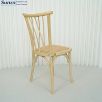 Chaise de bureau moderne Botanica Farmhouse en bois massif empilable et durable pour repas en plein air mariage maison