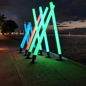 Lampadaire solaire 40W RVB IP65 étanche pour l'extérieur avec lumière chaude 3500K pour jardin, chemin et <span class=keywords><strong>parking</strong></span>. - Product Image 5