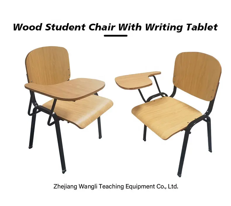 Yazma pedi ile okul mobilyaları sınıf mobil eğitim sandalye ahşap öğrenci sandalyeler