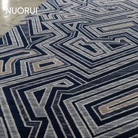 Wolle-Nylon-Mischung Axminster Gewerblicher Projektheißflor Teppich mit Blauem Muster für Konferenzraum und Lobby-Lounge Bodenbelagslösung