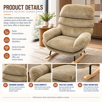 Nouvelle Arrivée OKAY - Mobilier de Décoration Intérieure - Fauteuil à Bascule Confortable en Tissu Doux, Style Nordique Minimaliste pour Salon et Chambre