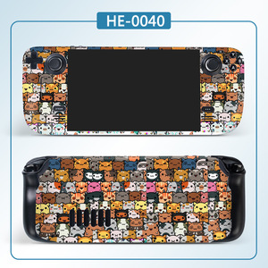 Steam Deck Skin Protector HE-0138 Floral Checkered Design Full Coverage PVC Protective <b>Film</b> - Product Image 3