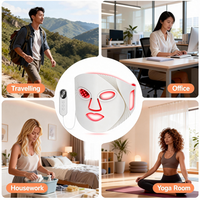 Masque de luminothérapie LED 4D portable en silicone, à succès, avec lumière rouge proche infrarouge 630nm/460nm/520nm/850nm pour usage domestique