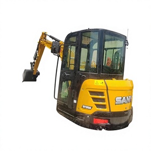 Excavatrice sur chenilles SANY d'occasion certifiée CE avec godet, mini-engin de 3,5 tonnes, modèle 2021, provenance Chine, dotée de moteur, pompe et roulement. - Product Image 1