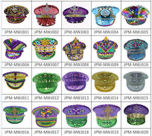 Nuovo Cappello da Capitano Deluxe per il Giorno della Partita di Mardi Gras con Fleur De Lis - Product Image 4