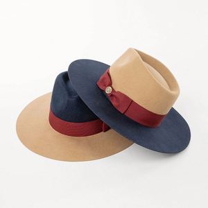 Sombrero Fedora Unisex de Fieltro 100% Lana, Diseño Moderno 2025, Dos Tonos, Ala Ancha, Corona en Forma de Lágrima, para Fiestas, Jazz y Actividades al Aire Libre - Product Image 3