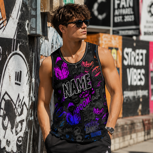 Débardeur personnalisé pour homme, sublimation, style urbain, respirant, en polyester, sans manches, vêtement d'été - Product Image 1