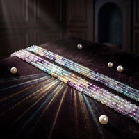 Perles de fluorite à dégradé, taillées à froid, 2/3/4MM, vente en gros, perles naturelles en vrac, accessoires pour colliers et bracelets, Guangdong