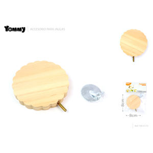 Plataforma de Madera Yommy 8x8cm para Pájaros y Hámsters, Accesorio para Mascotas de Madera Sólida - Product Image 2