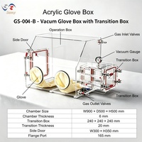 Boîte à gants en acrylique GS-004-B avec chambre à vide pour laboratoire et institut de recherche, dimensions de la chambre : L900*P500*H500