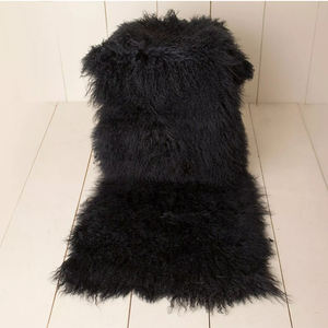 Alfombras de silla azul claro Alfombras de lana de piel de oveja rizada - Product Image 2