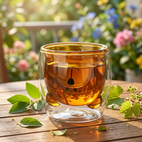 Tasse en verre borosilicate à double paroi en forme d'ours mignon, tasse à café, thé, lait, verre intérieur coloré résistant à la chaleur
