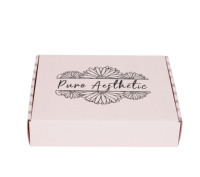 Boîtes d'emballage cosmétiques ondulées de luxe en gros, boîtes d'expédition roses personnalisées avec laminage mat et gaufrage pour crème contour des yeux