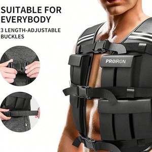 Chaleco de entrenamiento con peso para gimnasio, negro, para fitness, venta al por mayor, chaleco con peso de 50 kg para correr - Product Image 3
