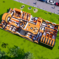 Complexe de parc d'attractions gonflable à vendre, comprend un parc de trampolines gonflable, des structures de jeux et des zones de rebond