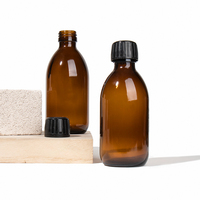 Vente en gros de flacons en verre ambré pharmaceutique pour sirop contre la toux, 100 ml et 300 ml