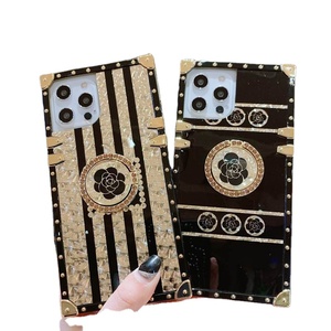 Funda de Teléfono de Lujo con Flores Doradas Brillantes, TPU+PC, Antigolpes, para 17/16E/13/14/12/11 Pro <span class=keywords><strong>Max</strong></span>/X/R7/8/15 A53, con Anillo - Product Image 6