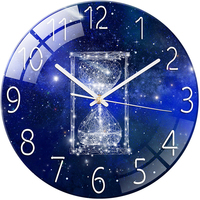 Horloges Murales en Verre Quartz Multicolores avec Impression UV pour Décoration de Maison et Bureau