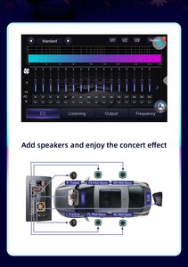 Écran multimédia automobile Android 10 2K <span class=keywords><strong>4</strong></span>+64G/6+128G - Amplificateur de puissance double, bouton physique et AM - Product Image 6