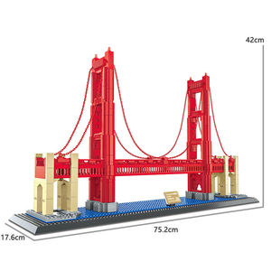 Wange 6210 Puente Golden Gate San Francisco, Modelo de Atracciones Arquitectónicas Mundiales, Juego de Bloques de Construcción de Plástico para Niños - Product Image 4