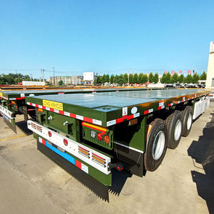 Cama plana de 3 ejes, 40 pies, 50 toneladas, 20 pies, 60 pies, 50 pies, contenedor, semirremolque de plataforma plana, remolques de camión para vehículo - Product Image 6