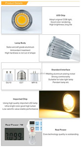 Douille de lampe COB en aluminium moulé sous pression GU10 220V 7W Lumière blanche 9W Lumière neutre Projecteur haute luminosité Douille de lampe haute pression - Product Image 5