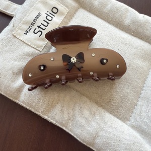 BELLE WORLD Pince à Cheveux en Acétate Faite à la Main avec Nœud et Cœur, Marron <span class=keywords><strong>Cacao</strong></span> Doux, Taille Moyenne, Accessoires pour Cheveux pour Femmes et Filles - Product Image 5