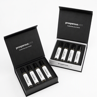Élégant coffret d'échantillons de parfum avec doublure en velours pour emballage cadeau de parfum Oud, boîte rigide à couvercle rabattable