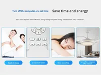Ventilateur intelligent Maidi 55W Android IPS avec télécommande, chandelier à onduleur haute tension, alimenté par batterie, accessoires universels